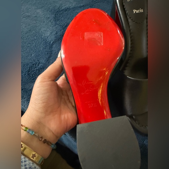 Christhian Louboutin Jane Slide Sandals Size 37 1/2 - Picture 3 of 6